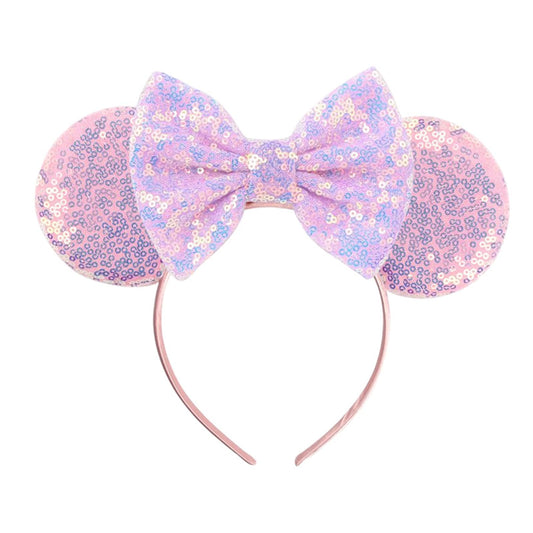 JOYFISCO Mouse Ears Headbands Shiny Bow Mouse Ears Headband Glitter Party Princess Decoration Cosplay Costume for Women Girls