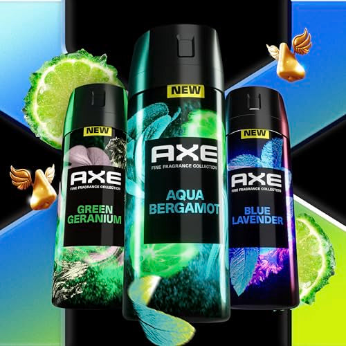 AXE Fine Fragrance Collection Premium Deodorant Body Spray for Men Aqua Bergamot 3 Count with 72H Odor Protection and Freshness Infused with Aqua, Bergamot, and Sage Essential Oils 4 oz