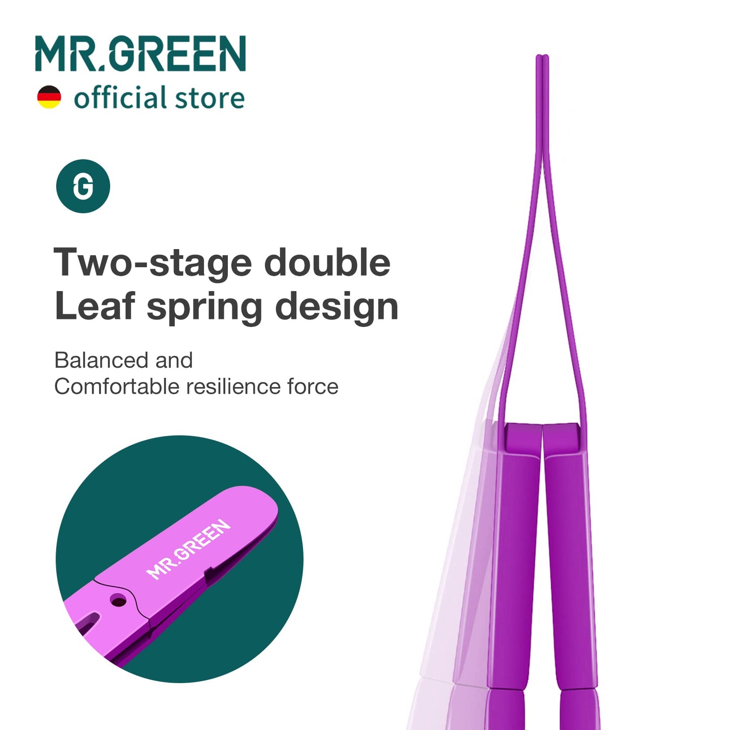 MR.GREEN Eyebrows Tweezers Colorful Beauty Fine Hairs Puller Makeup Tools Stainless Steel Slanted Eye Brow Clips Removal (Purple)