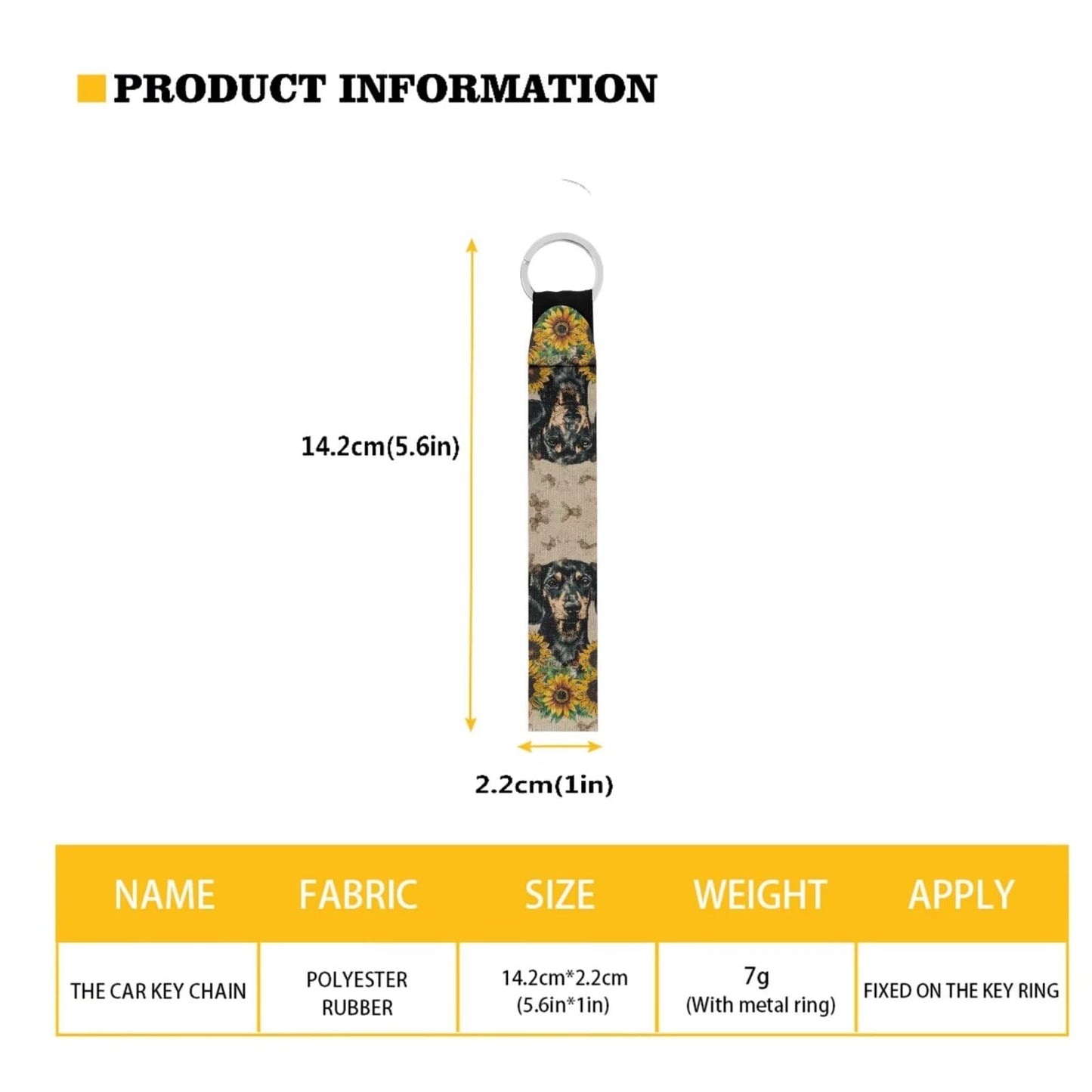 Suobstales Dachshund Butterfly Sunflower Print Chapstick Holder 1 Keychain Wristlet Lanyards 1 Mini Bottle Keychain Holder, Neoprene Travel Bottle Keychain Holders Set of 3