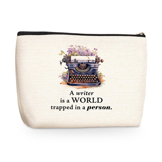 Motivational Writer Gifts Makeup Bag Inspirational Cosmetic Travel Bag Christmas Birthday Appreciation Gifts Toiletry Bag for Women Skincare Bag Literary Friendship Gifts for Author Novelist Female