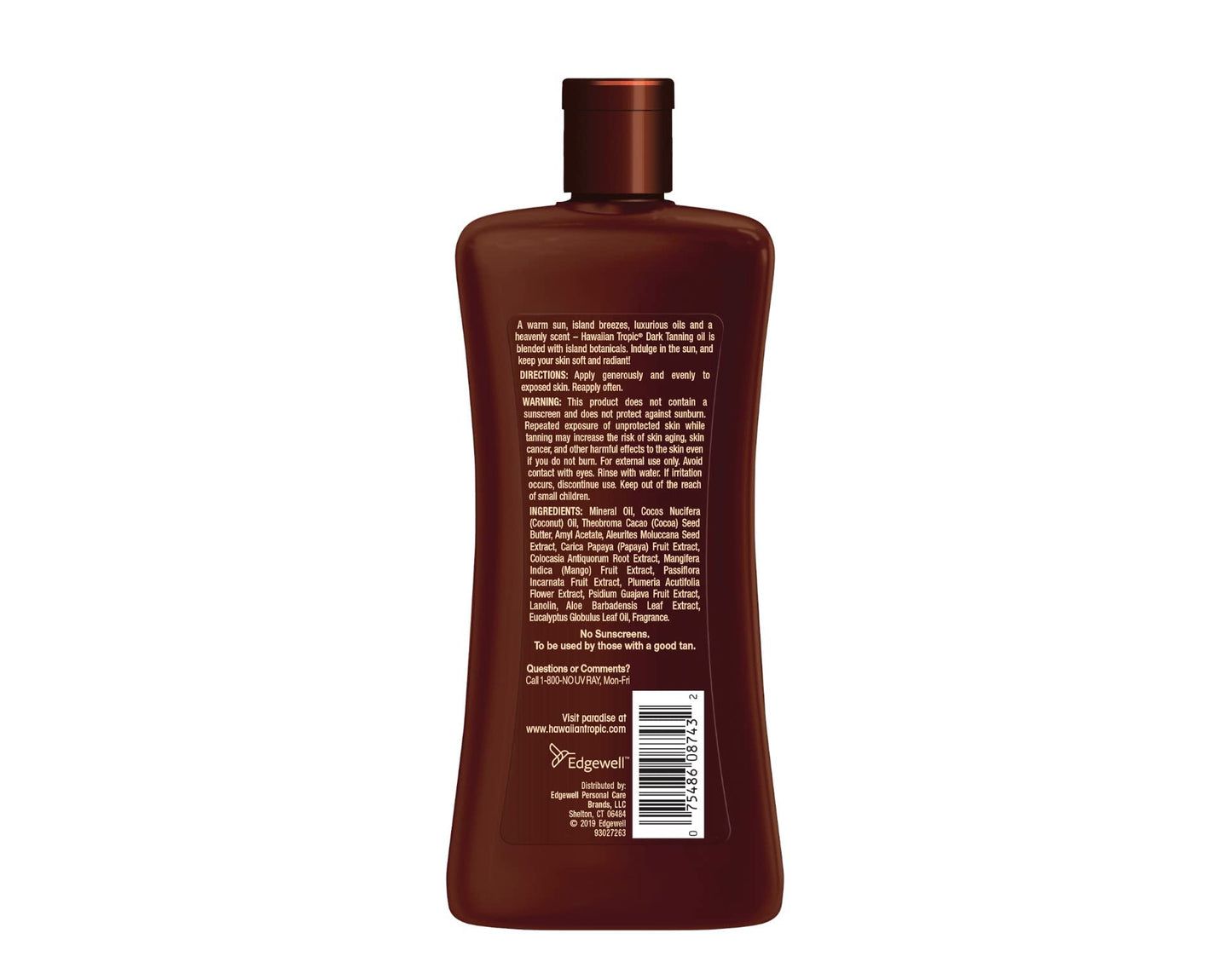 Hawaiian Tropic Dark Tanning Oil Original 8 oz (Pack of 2)