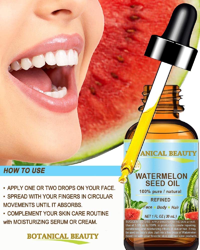 Egyptian WATERMELON SEED CARRIER OIL Oil of the Egyptian Kings 100% Pure Natural Cold pressed Virgin Undiluted for Face, Hair and Body 0.5 Fl.oz.- 15 ml by Botanical Beauty