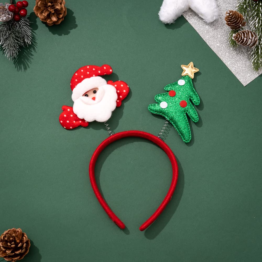 Madison Tyler Christmas Santa Claus and Christmas Tree Bouncing Headband for Kids | Cute Soft Headbands for Christmas Party | Holiday Gifts for Girls and Women