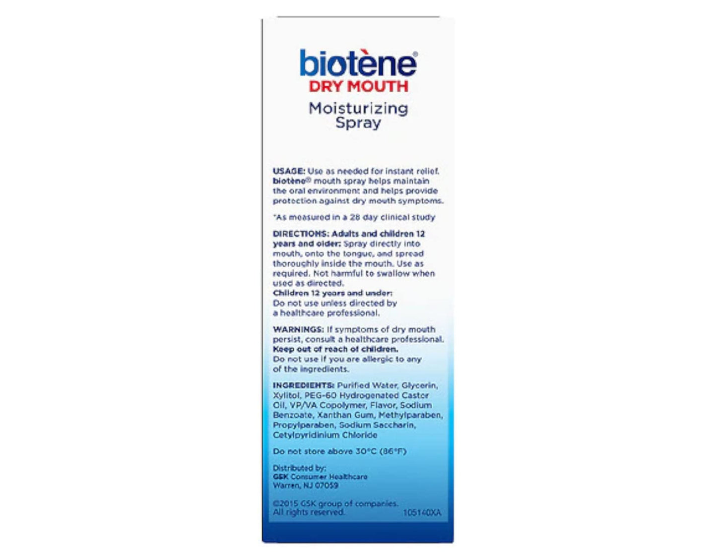 Biotene Moisturizing Dry Mouth Spray, Moisturizing Spray for Dry Mouth and Bad Breath, Gentle Mint - 1.5 fl oz (Pack of 4)