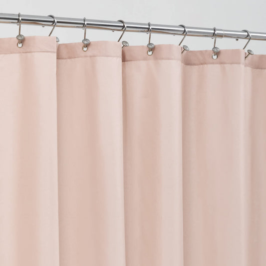 ALYVIA SPRING Pink Shower Curtain Liner Fabric with 3 Magnets - Waterproof Soft Hotel Quality Cloth Shower Curtain for Bathroom, Light-Weight & Machine Washable - Standard Size 72x72, Blush Pink