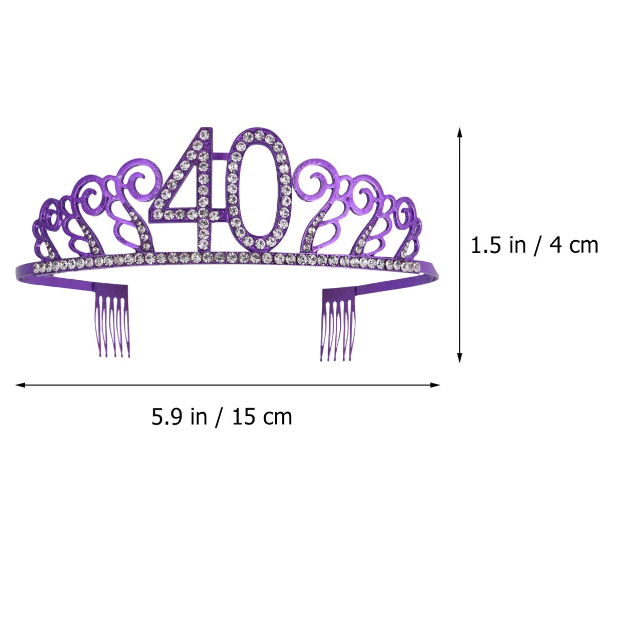 Beaupretty Tiara Princess Number Crown Rhinestone Hair Accessories Princess Tiara Comb Birthday Gift for Women Happy Birthday Crowns Miss Hair Piece European and American Purple