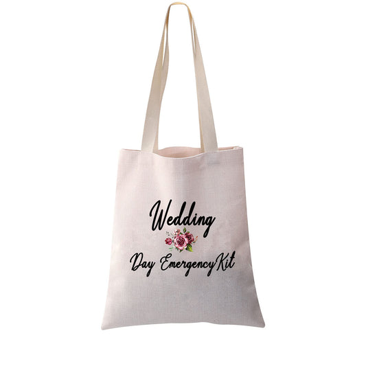 PXTIDY Bride Wedding Day Emergency Kit Bridal Shower Gift Wedding Survival Kit Makeup Bag Bride To Be Gift (tote bag)