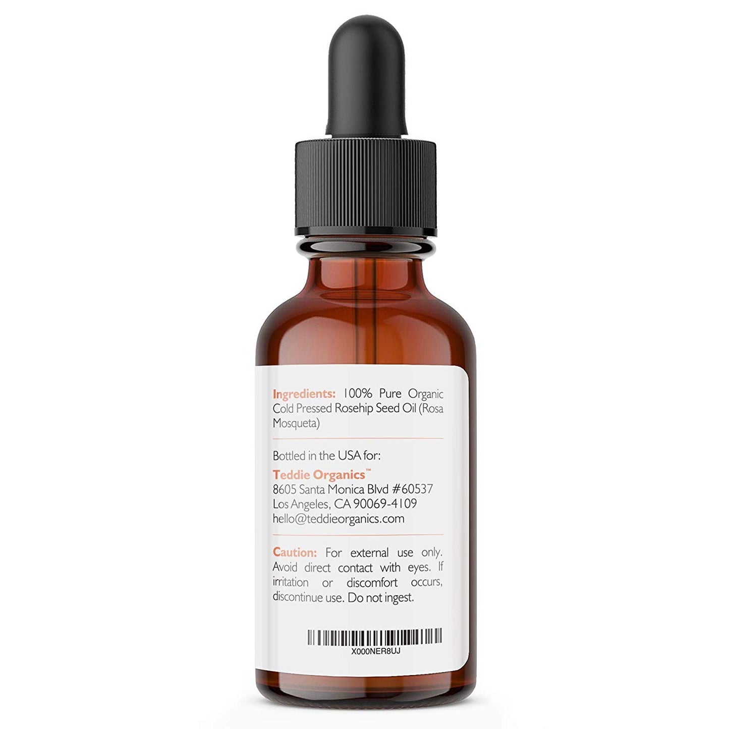 Teddie Organics Rosehip Seed Oil for Face, Hair and Skin 1oz, Pure Rose Hip Oil (Works as a Carrier and Facial Oil)