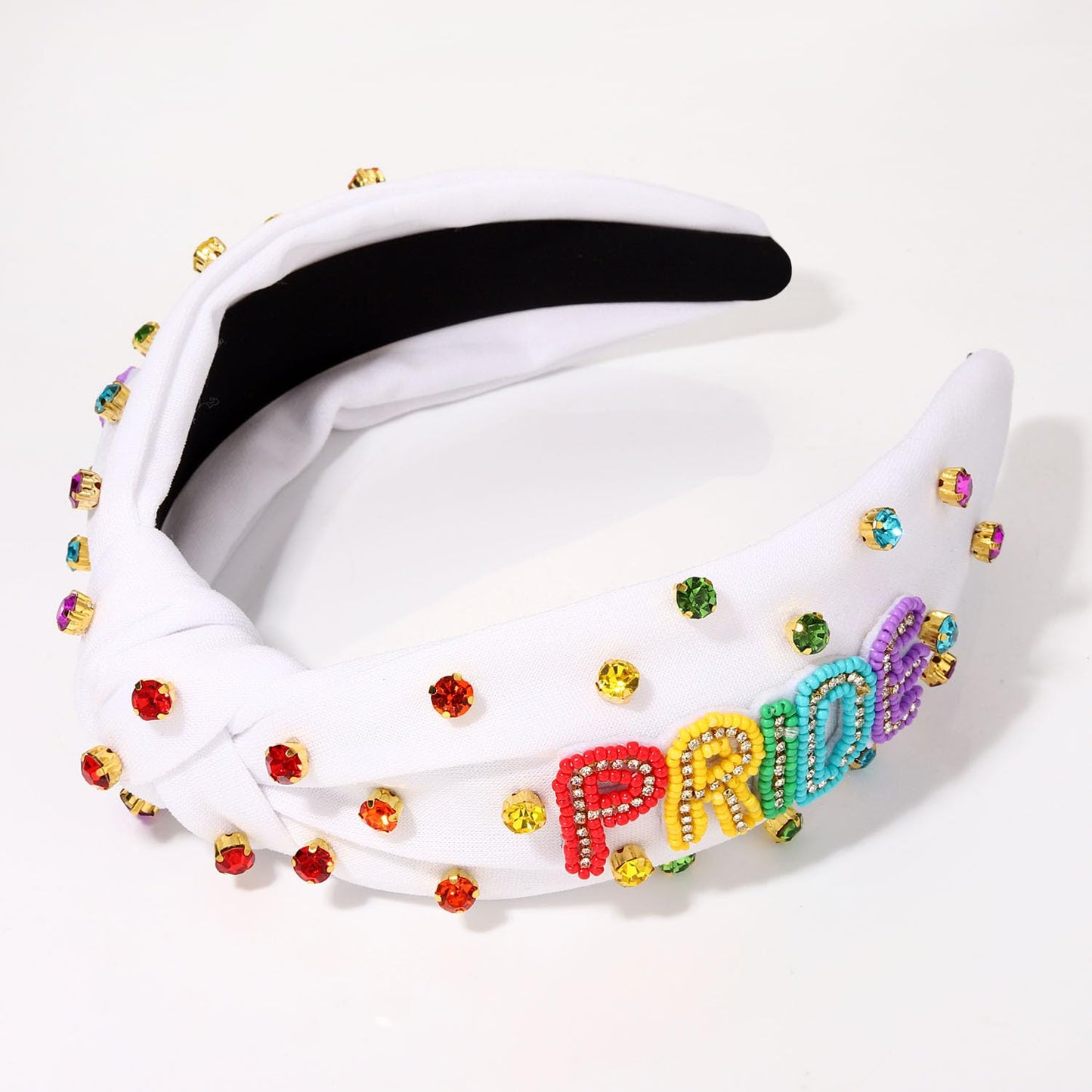 boderier Pride Headband Beaded Rainbow Pride Knotted Headband Bisexual LGBTQ Gay Pride Accessories for Women