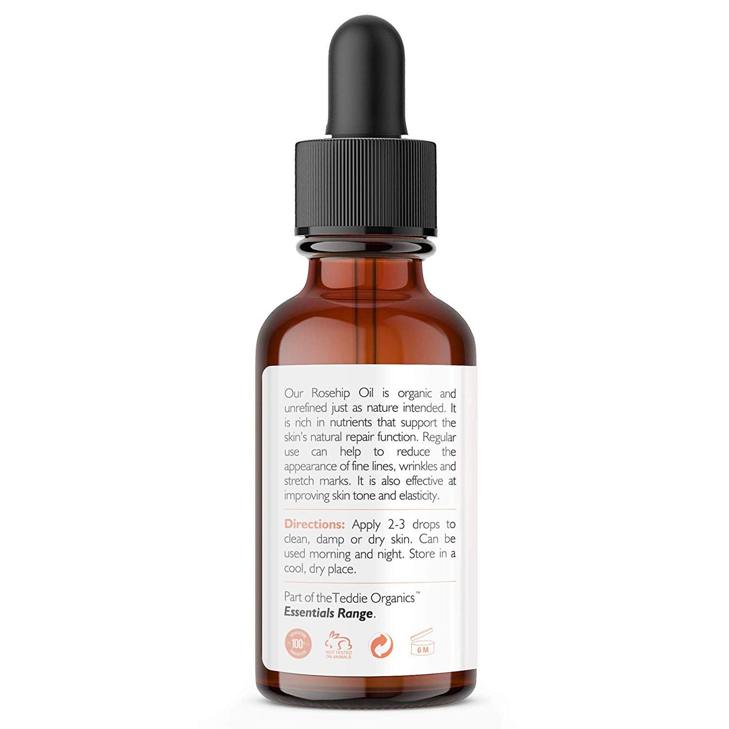 Teddie Organics Rosehip Seed Oil for Face, Hair and Skin 1oz, Pure Rose Hip Oil (Works as a Carrier and Facial Oil)