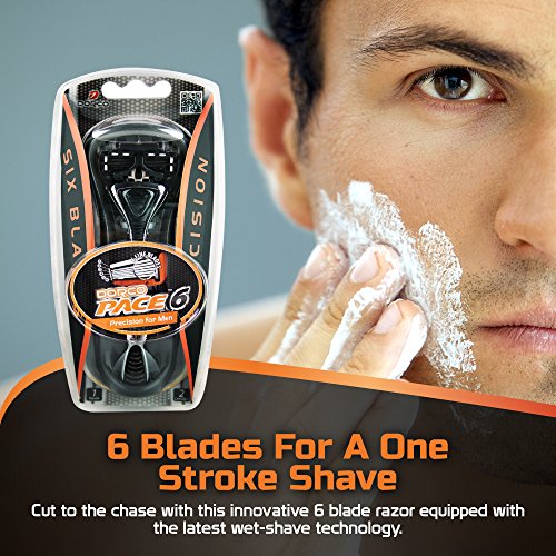 Dorco Pace 6 - Six Blade Razor Blade System - Value Pack (10 Pack + 1 Handle)