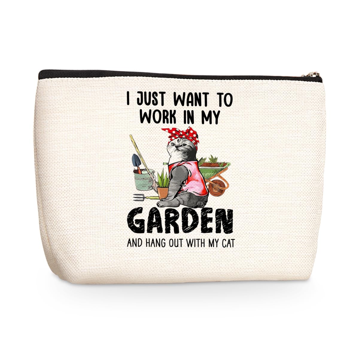 Gardening Gifts for Women Makeup Bag Gardener Gifts Cosmetic Travel Bag Plant Lover Gifts Cat Lover Gifts Toiletry Bag Cat Themed Gifts Skincare Bag Christmas Birthday Gifts for Female Best Friends