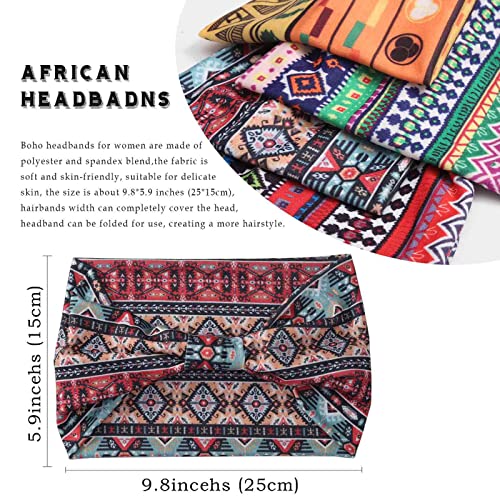 Acenail Wide Headbands Women Turban Knotted Headband Elastic Non Slip Hairbands African Head Bands Cotton Workout Head Wraps Bohemian Head Band Running Sports Hairband Yoga Head Scarfs Boho Hair