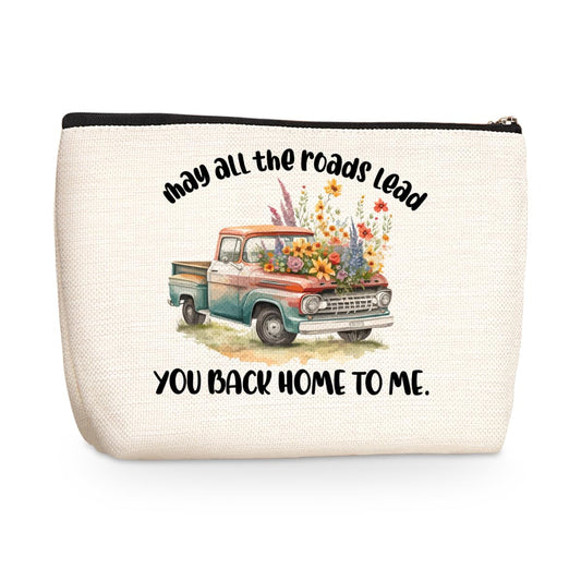 Truck Driver Gifts Makeup Bag Truck Driver Appreciation Gifts Cosmetic Travel Bag Long Distance Gifts Toiletry Bag for Women Skincare Bag Anniversary Christmas Birthday Gifts for Wife Soul Sister Mom