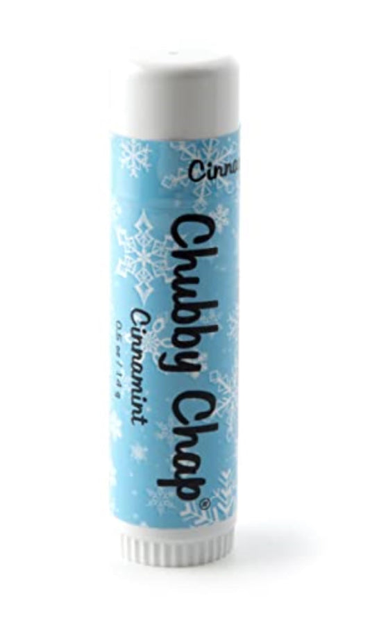 Chubby Chap - Three (3x) Large Jumbo Chapstick Natural Chapstick - 1/2 Ounce Lip Balm (Cinnamint)