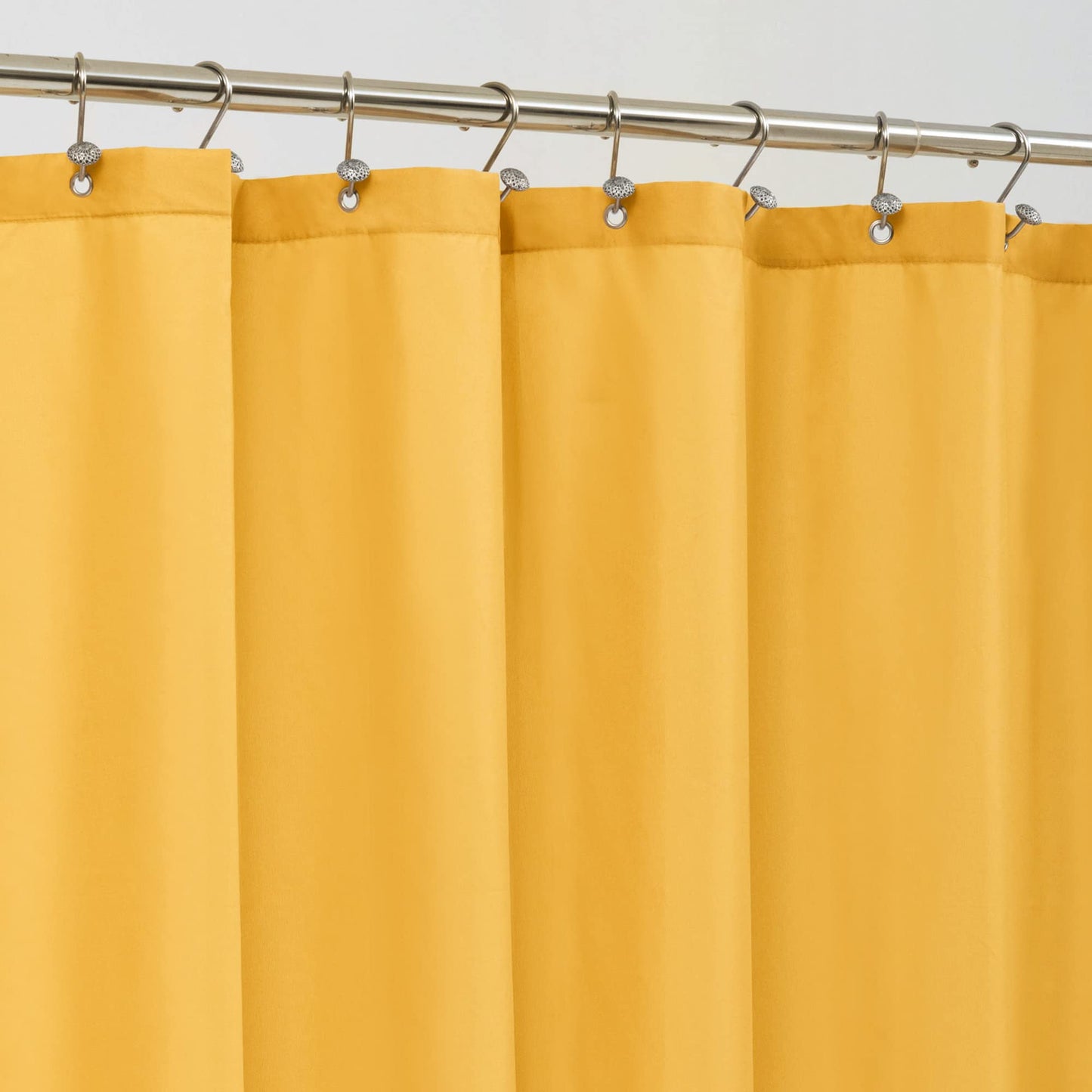 ALYVIA SPRING Yellow Shower Curtain or Liner with 3 Magnets - Soft Hotel Quality Fabric Shower Curtain for Bathroom, Light-Weight & Machine Washable - Standard Size 72x72, Mustard Yellow