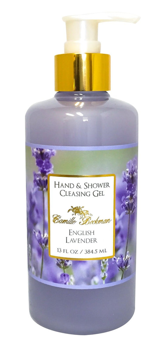 Camille Beckman Hand and Shower Cleansing Gel, English Lavender, 13 Ounce