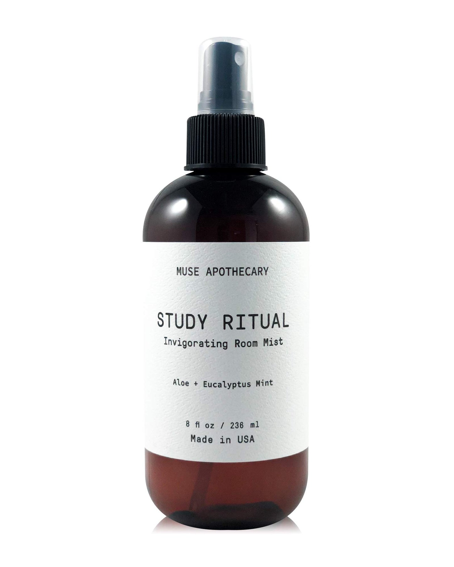 Muse Bath Apothecary Study Ritual - Aromatic and Invigorating Room Mist, 8 oz, Infused with Natural Essential Oils - Aloe + Eucalyptus Mint