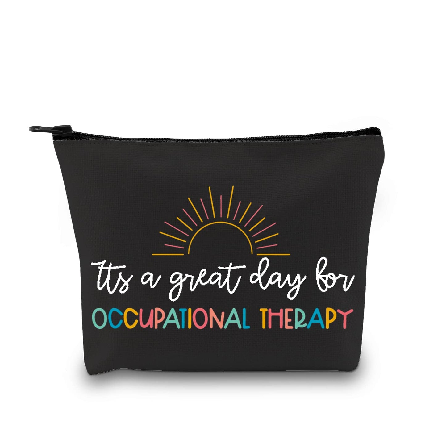 XYANFA Occupational Therapy Makeup Bag Ot Student Gift Ot Thank You Gift Ot Therapist Zipper Pouch (good day for ot black)