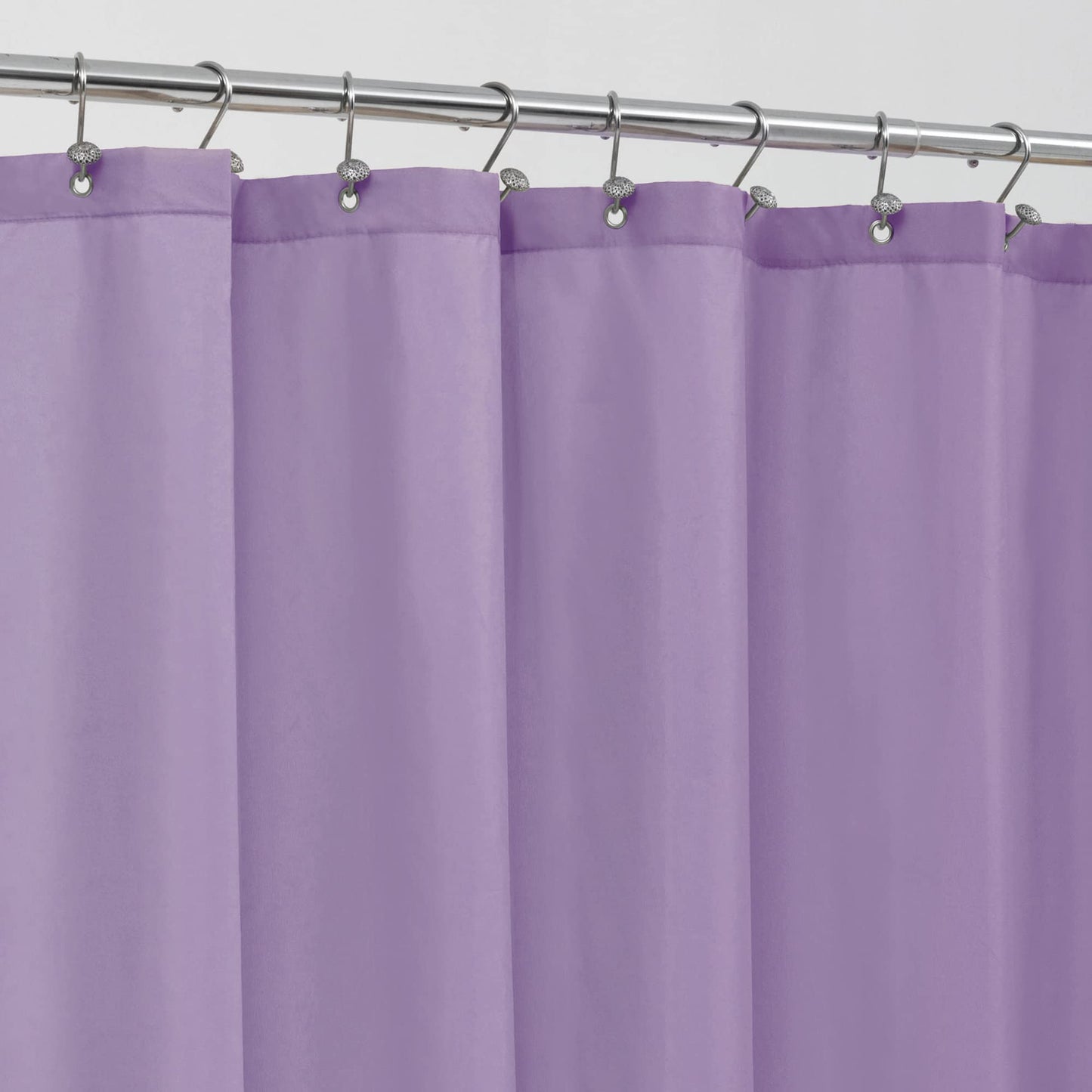 ALYVIA SPRING Lavender Purple Fabric Shower Curtain Liner Waterproof - Soft & Light-Weight Cloth Shower Liner with 3 Magnets, Hotel Quality & Machine Washable - Standard Size 72x72, Lavender