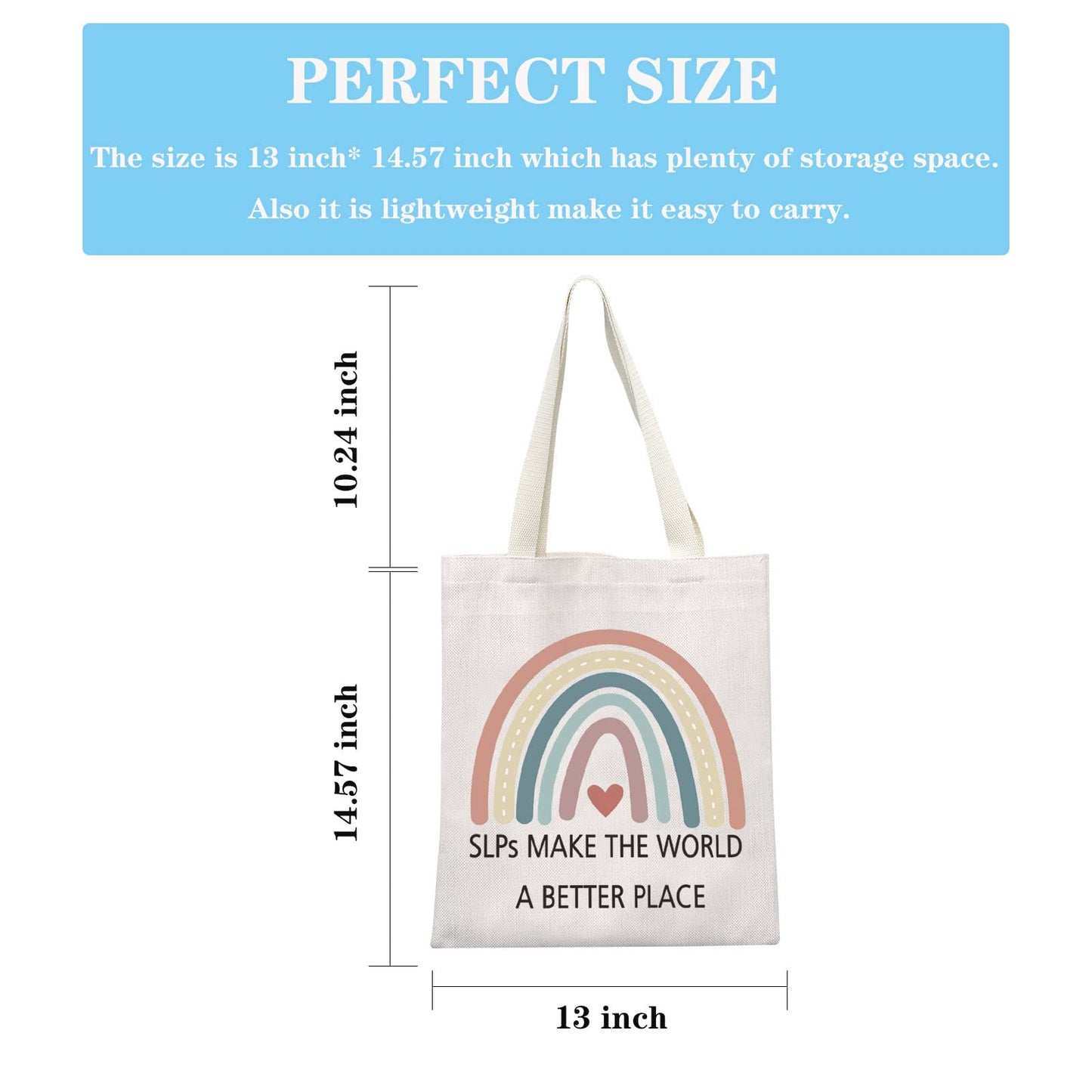 GJTIM SLP Rainbow Zipper Pouch Speech Therapy Gift SLPs Make The World A Better Tote Bag SLP Graduation Gift (SLPs Make Tote)