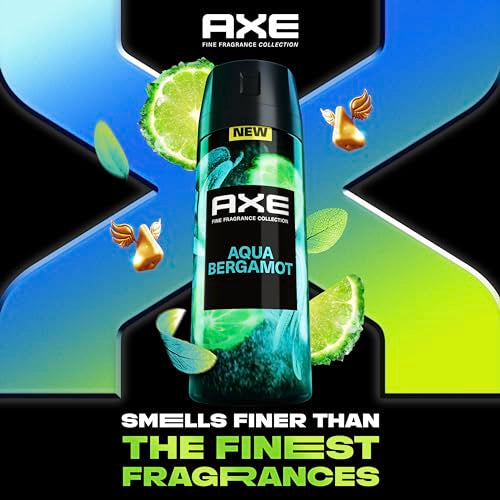 AXE Fine Fragrance Collection Premium Deodorant Body Spray for Men Aqua Bergamot 3 Count with 72H Odor Protection and Freshness Infused with Aqua, Bergamot, and Sage Essential Oils 4 oz