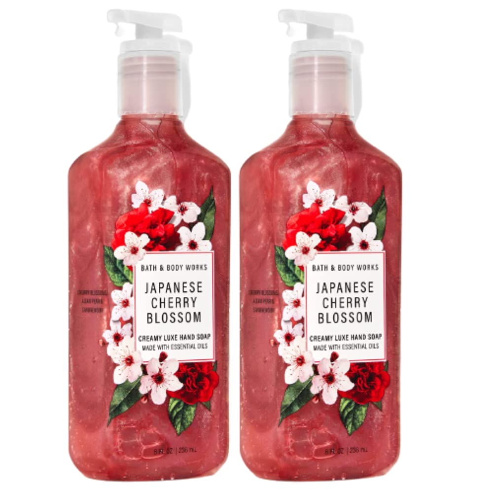 Bath and Body Works 2 Pack Japanese Cherry Blossom Creamy Luxe Hand Soap. 8 Oz.