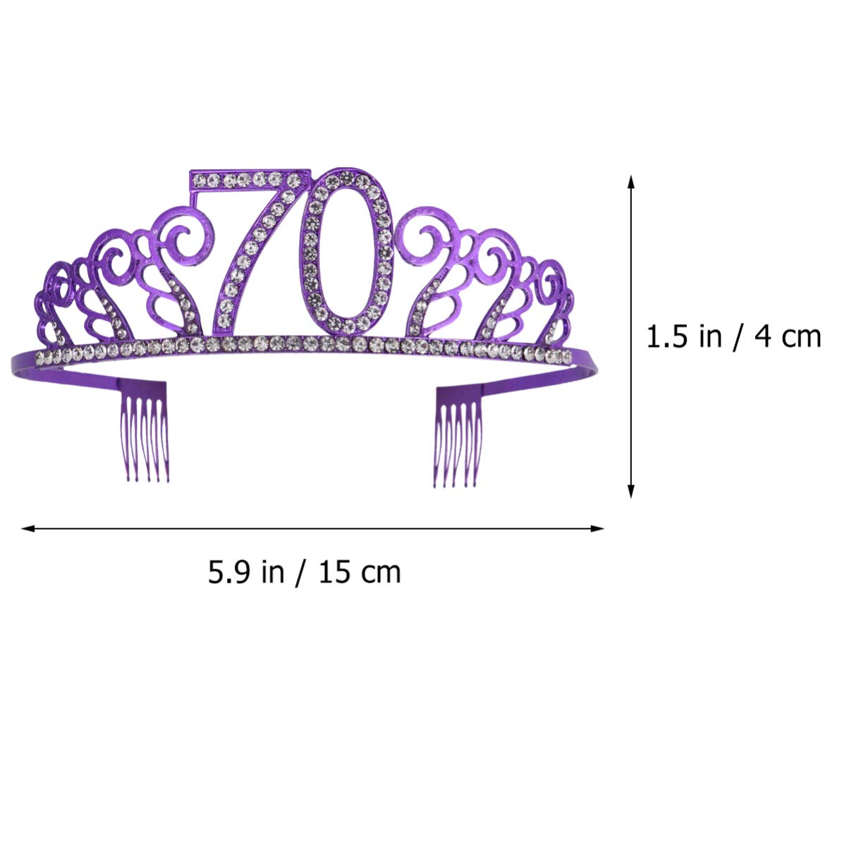 Beaupretty Delicate Headwear Women Headdress Women Headpiece Crystal Princess Crystal Tiara Princess Birthday 70th Birthday Women Number Happy Birthday Crowns Banquet Headband Purple Alloy