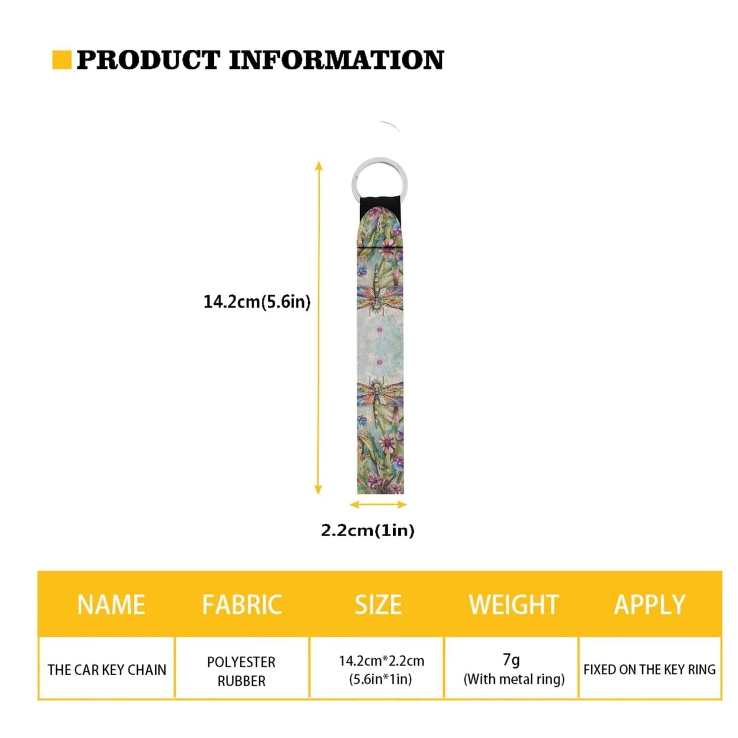 Suobstales Dragonfly Floral Print Chapstick Holder 1 Keychain Wristlet Lanyards 1 Mini Bottle Keychain Holder, Neoprene Travel Bottle Keychain Holders Set of 3