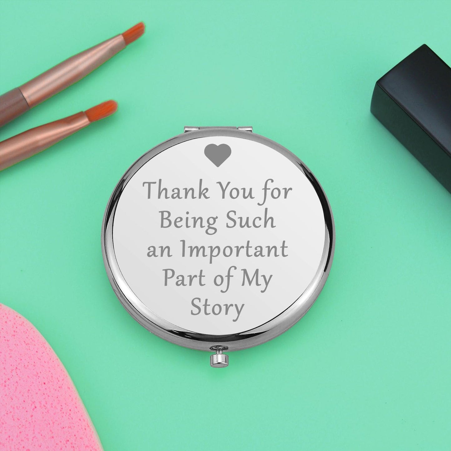 Appreciation Gifts for Women Compact Makeup Mirror Thank You Gifts Boss Gifts Grateful Gifts Thanksgiving for Employees Teachers Birthday Gift for Mother Folding Makeup Mirror(Silver)