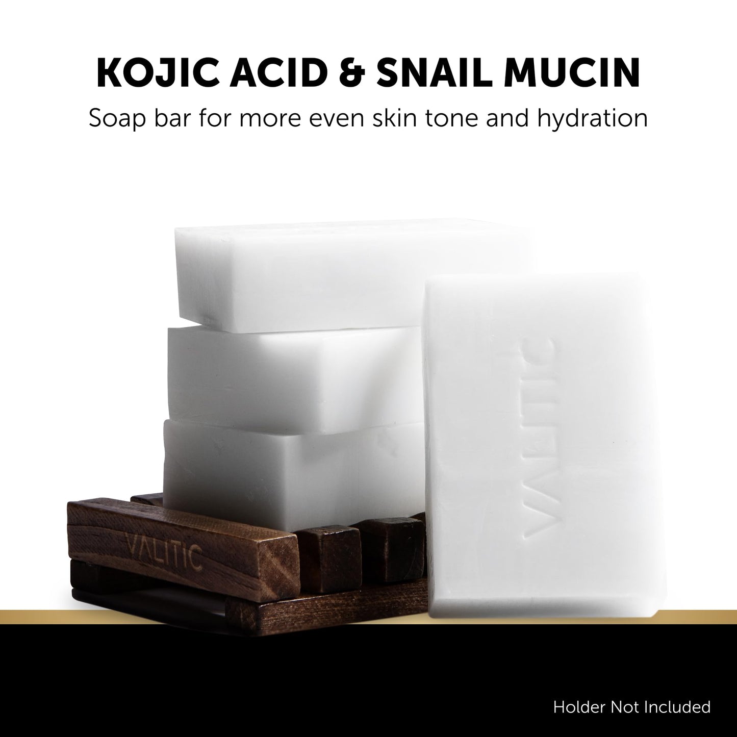 VALITIC Snail Mucin Kojic Acid Bar Soap Dark Spot Corrector – with Snail Secretion for Intense Hydration and Moisturization – 2 Pack