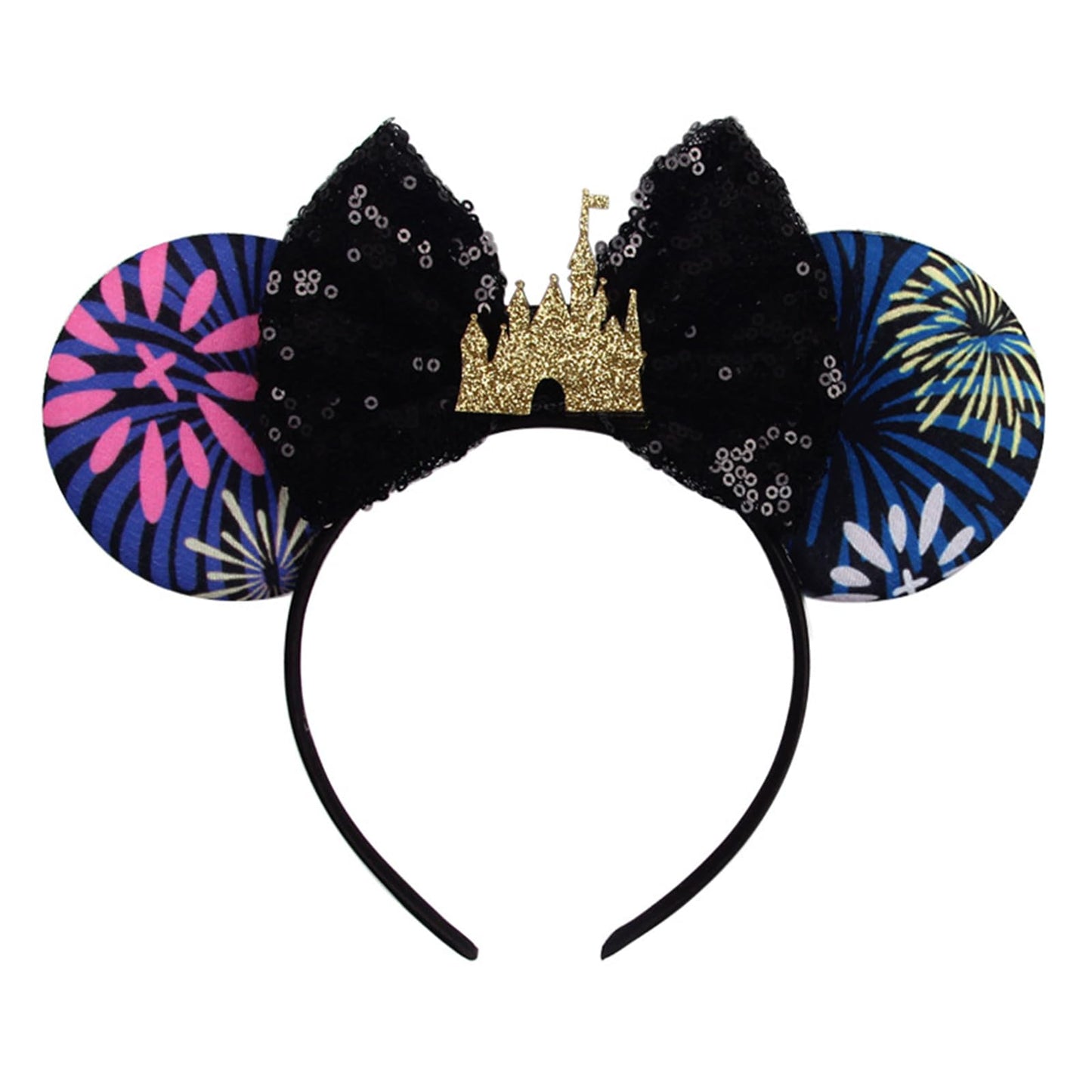 JOYFISCO Mouse Ears Headbands Shiny Bow Mouse Ears Headband Glitter Party Princess Decoration Cosplay Costume for Women Girls