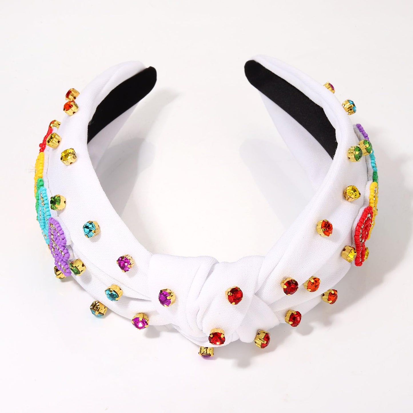 boderier Pride Headband Beaded Rainbow Pride Knotted Headband Bisexual LGBTQ Gay Pride Accessories for Women