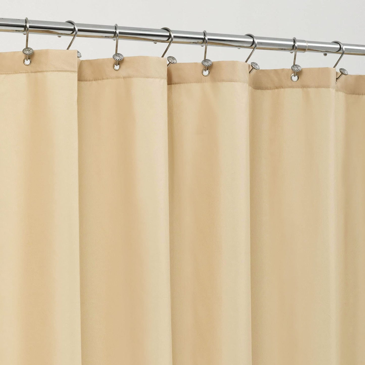 ALYVIA SPRING Waterproof Fabric Shower Curtain Liner with 3 Magnets - Hotel Quality Soft Cloth Shower Liner, Light-Weight & Machine Washable - Standard Size 72x72, Khaki