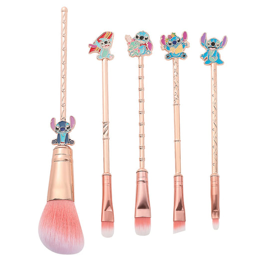 Interstellar Baby Makeup Brushes Set, 5Pcs Creative Stitch Theme Cosmetic Makeup Brush, Premium Synthetic Foundation Eyeshades Brush Sets Best Gifts for Teen Girls Women