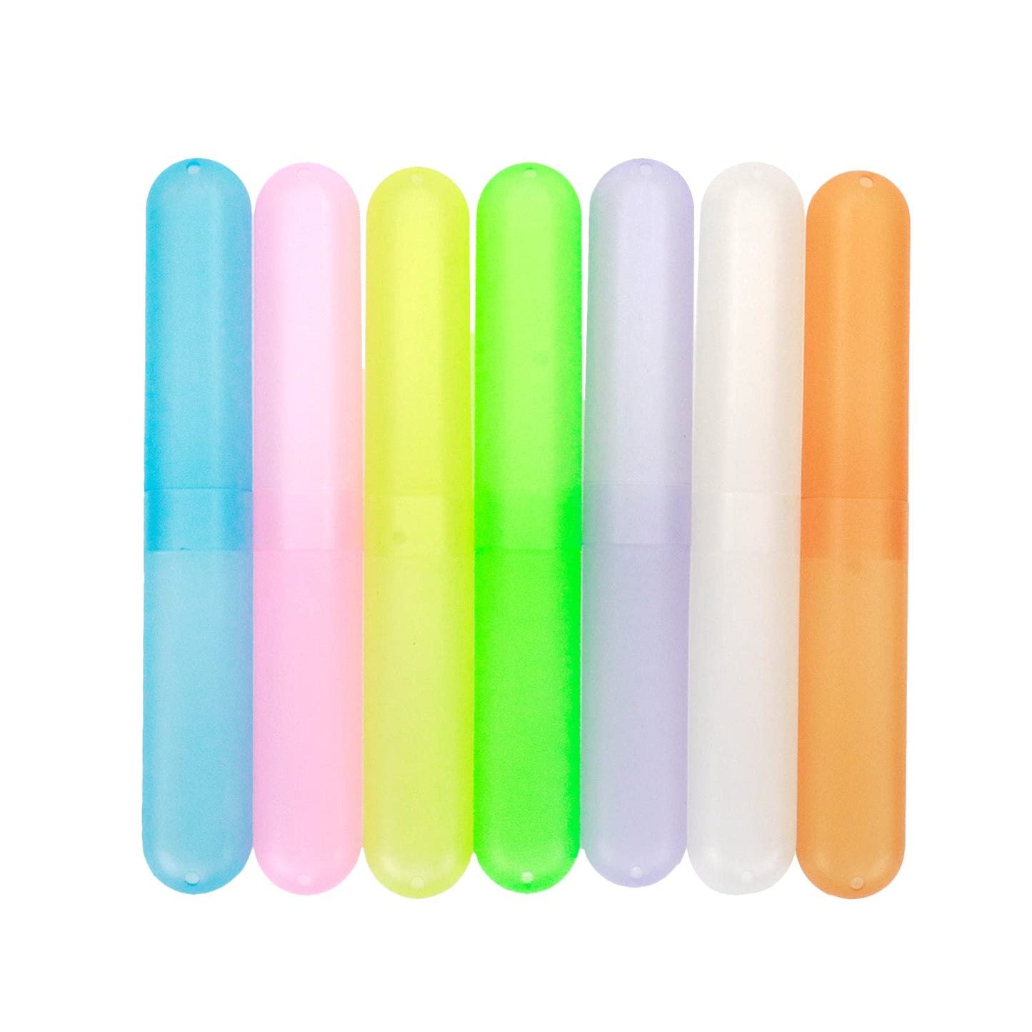 Xiaoyztan 14 Pcs Portable Travel Toothbrush Case Matte Translucent Toothbrush Storage Box Toothbrush Bucket Toothbrush Container (Multicolored)