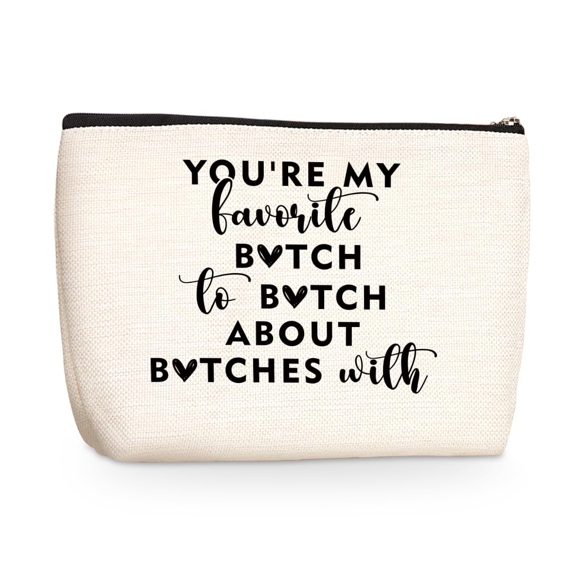 Funny Best Friend Cosmetic Bag Friendship Gifts for Women BFF Roommate Female Makeup Organizer Bag Novelty Bestie Gifts Coworker Gifts Travel Toiletry Bag Sister Gifts Christmas Birthday Gifts