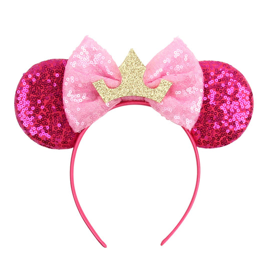 JOYFISCO Mouse Ears Headbands Shiny Bow Mouse Ears Headband Glitter Party Princess Decoration Cosplay Costume for Women Girls