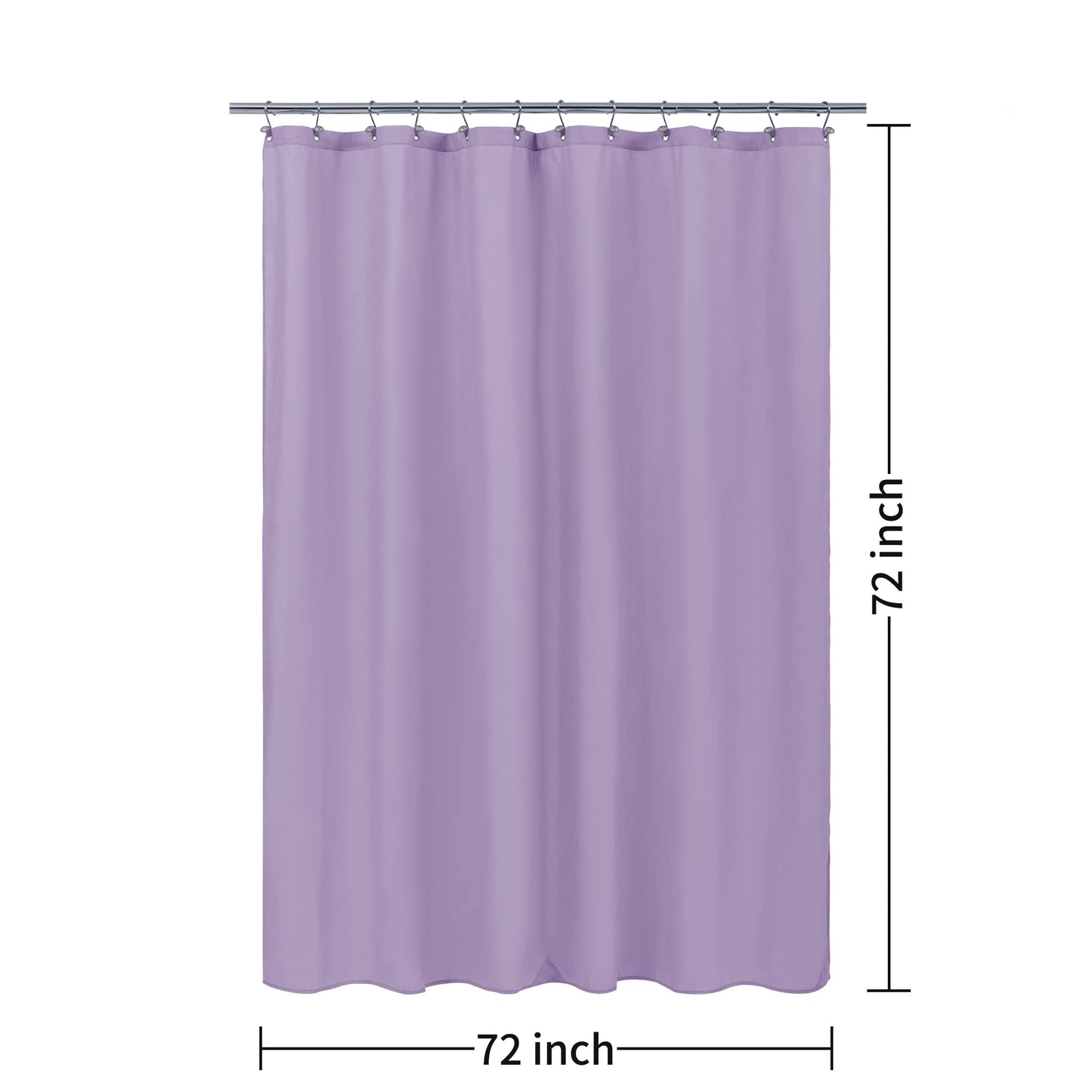 ALYVIA SPRING Lavender Purple Fabric Shower Curtain Liner Waterproof - Soft & Light-Weight Cloth Shower Liner with 3 Magnets, Hotel Quality & Machine Washable - Standard Size 72x72, Lavender