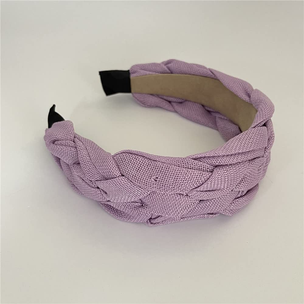 QTMY Braided Knotted Headband for Women,Boho Hippie Headband Hair Hoop Accessories Headwear Jewelry,725-23 (Purple)