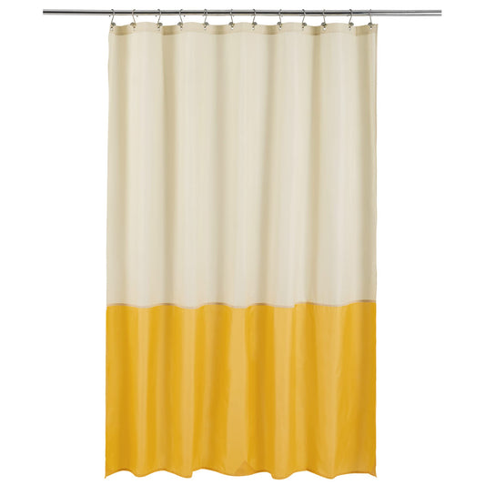 ALYVIA SPRING Waterproof Fabric Shower Curtain Liner - Soft & Light-Weight Cloth Shower Liner, 3 Bottom Magnets, Hotel Quality & Machine Washable - Standard Size 72x72, Cream and Yellow