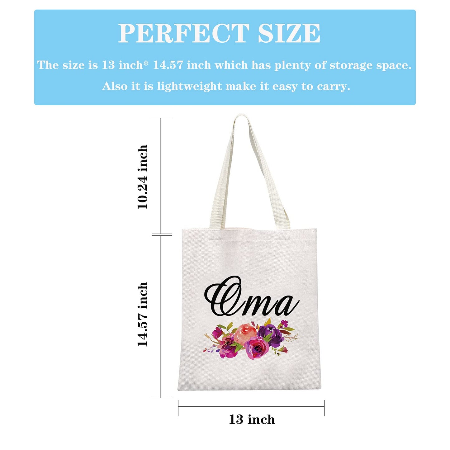 GJTIM Oma Gift Grandma Birthday Gift Oma Reusable Tote Shopping Bag Mother's Day Gift for Oma(Oma Tote)