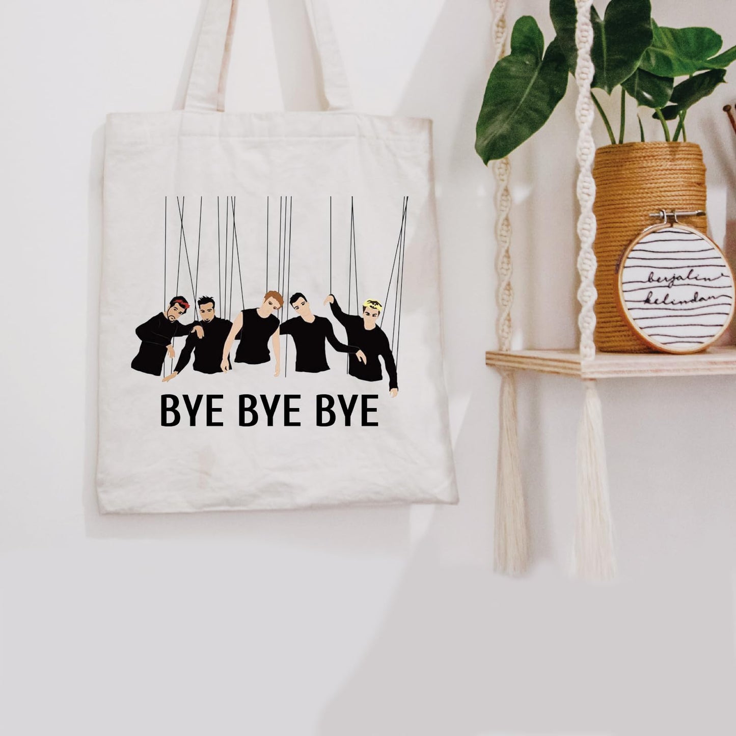 POFULL Music Band Gift for Best Friend Boy Band Gift Concert Gift for Fan Music Lover Gift (BYE TOTE BAG)