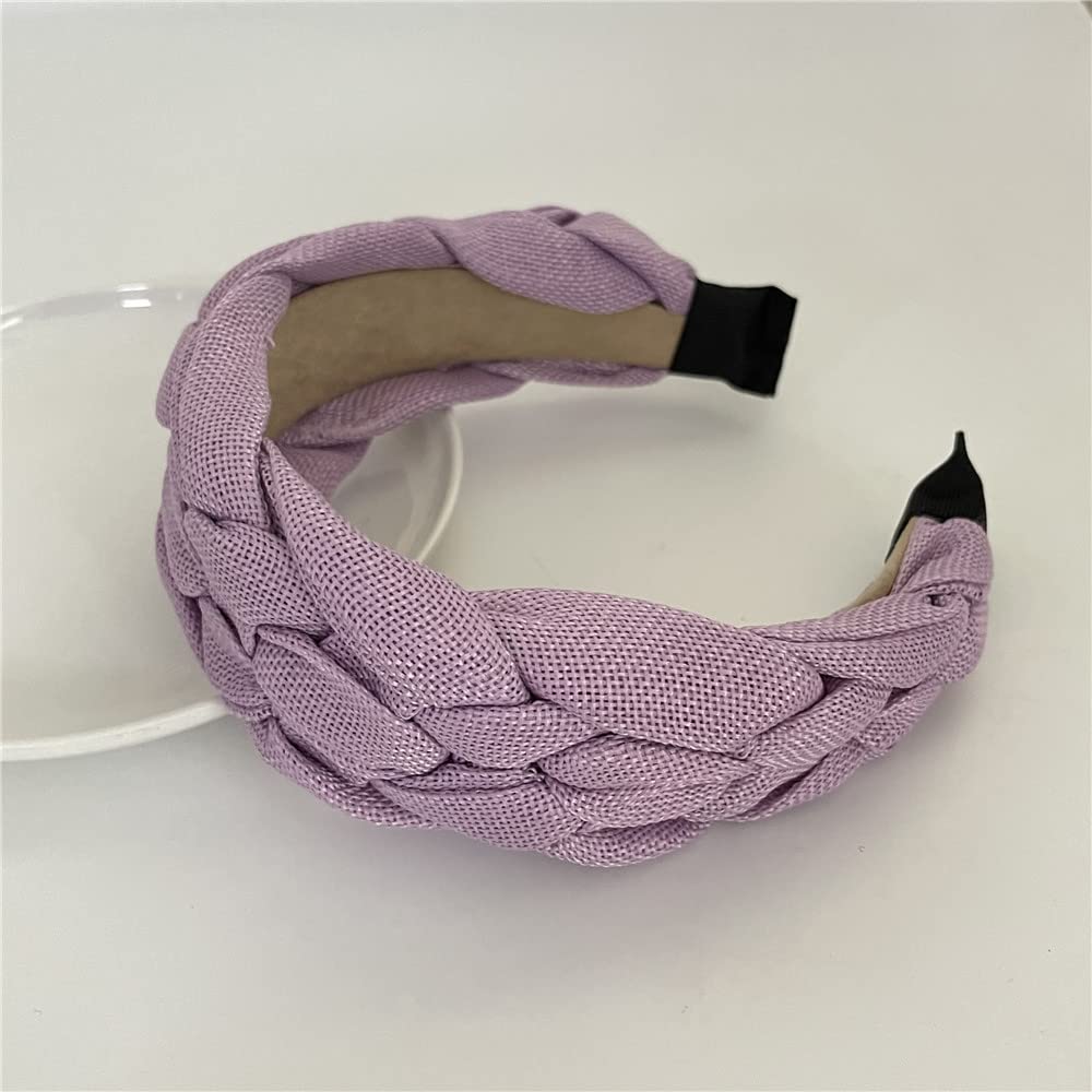 QTMY Braided Knotted Headband for Women,Boho Hippie Headband Hair Hoop Accessories Headwear Jewelry,725-23 (Purple)