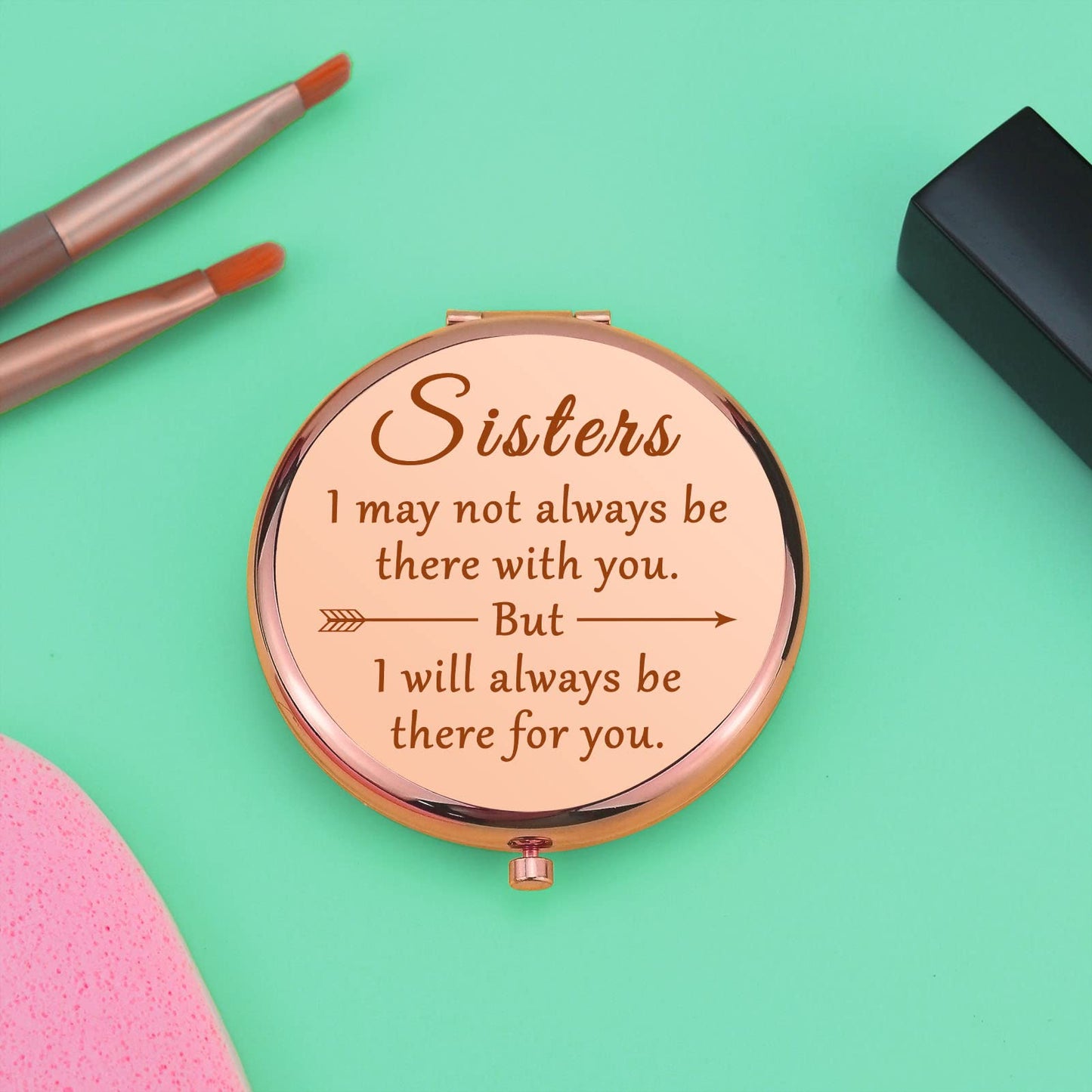 Sister Gifts from Sister Birthday Gifts for Sister Compact Makeup Mirror for Best Friend Bestie Sister Birthday Gifts Thank You Gifts for Her Folding Makeup Mirror Christmas Graduation Gifts