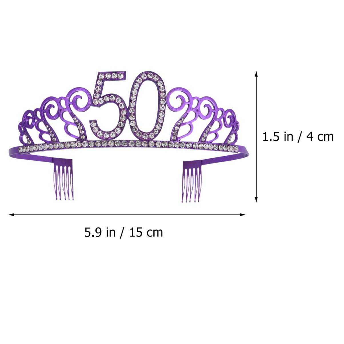 Beaupretty Tiara for Girls Sparkly Pageant Tiara with Comb Princess Tiara Comb Crystal Decor Hair Jewels for Women Womens Headband Birthday 50th Purple Accessories Rhinestones Bride