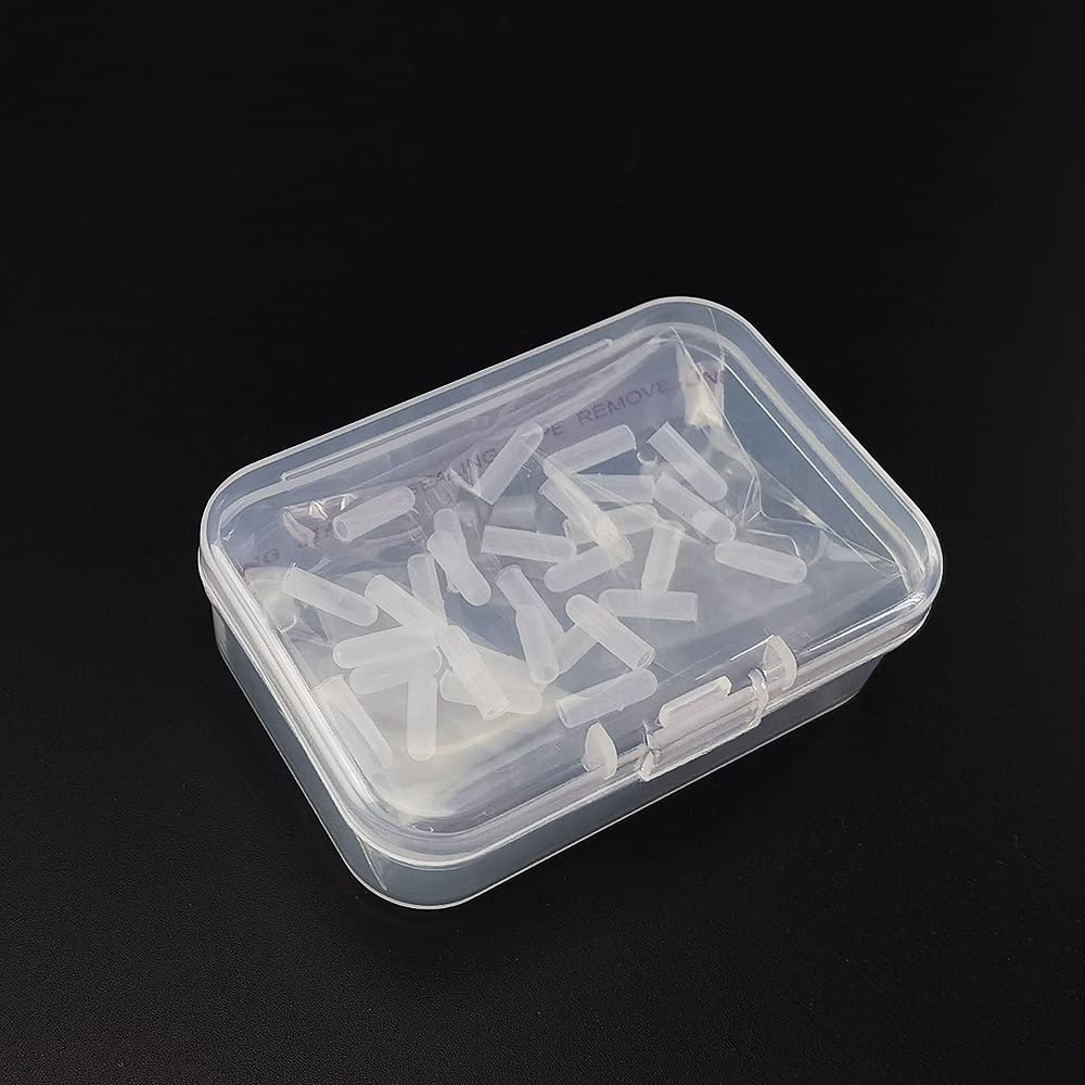 Airgoesin™ 30pcs Soft Silicone Caps Covers Replacement for Tonsil Stone Remover Tool or Earwax Removal or Tonsillolith Stainless Steel Pick with Storage Box