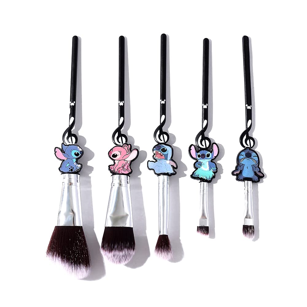 Interstellar Baby Makeup Brushes Set, 5Pcs Creative Stitch Theme Cosmetic Makeup Brush, Premium Synthetic Foundation Eyeshades Brush Sets Best Gifts for Teen Girls Women