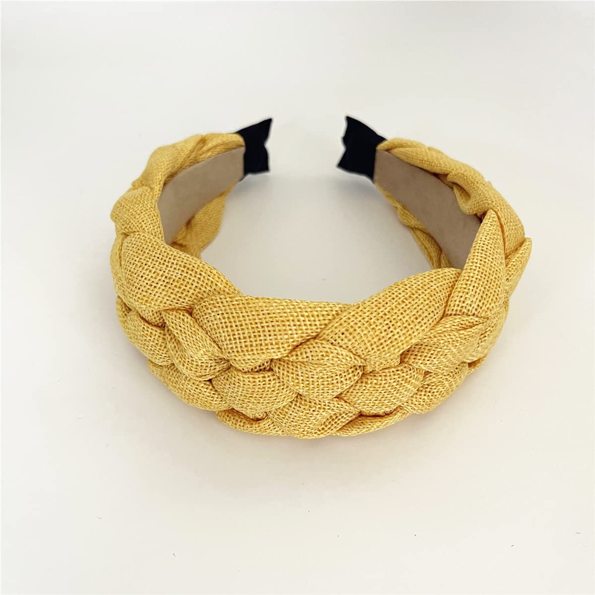 QTMY Braided Knotted Headband for Women,Boho Hippie Headband Hair Hoop Accessories Headwear Jewelry,725-23 (Yellow)